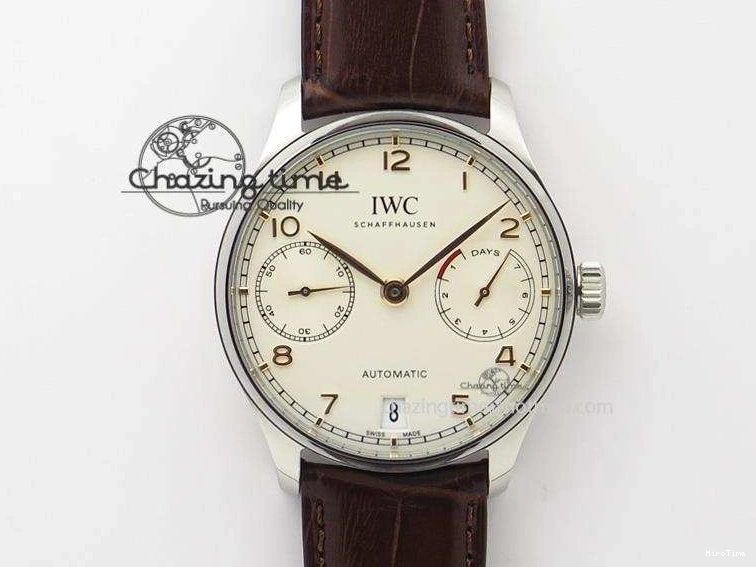 MIROTIME 0706 MoistureWicking Portuguese Real PR IW500704 ZF 1:1 Best Edition On Brown Leather Strap A52010 V 7311